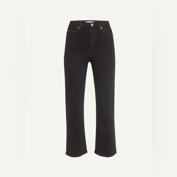Re/Done 70s Crop Boot Jeans Noir Black‎ 26 - Picture 4 of 10